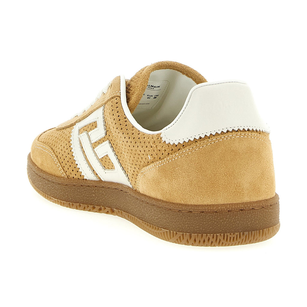 Balmain Beige Calfskin Low Top Sneakers