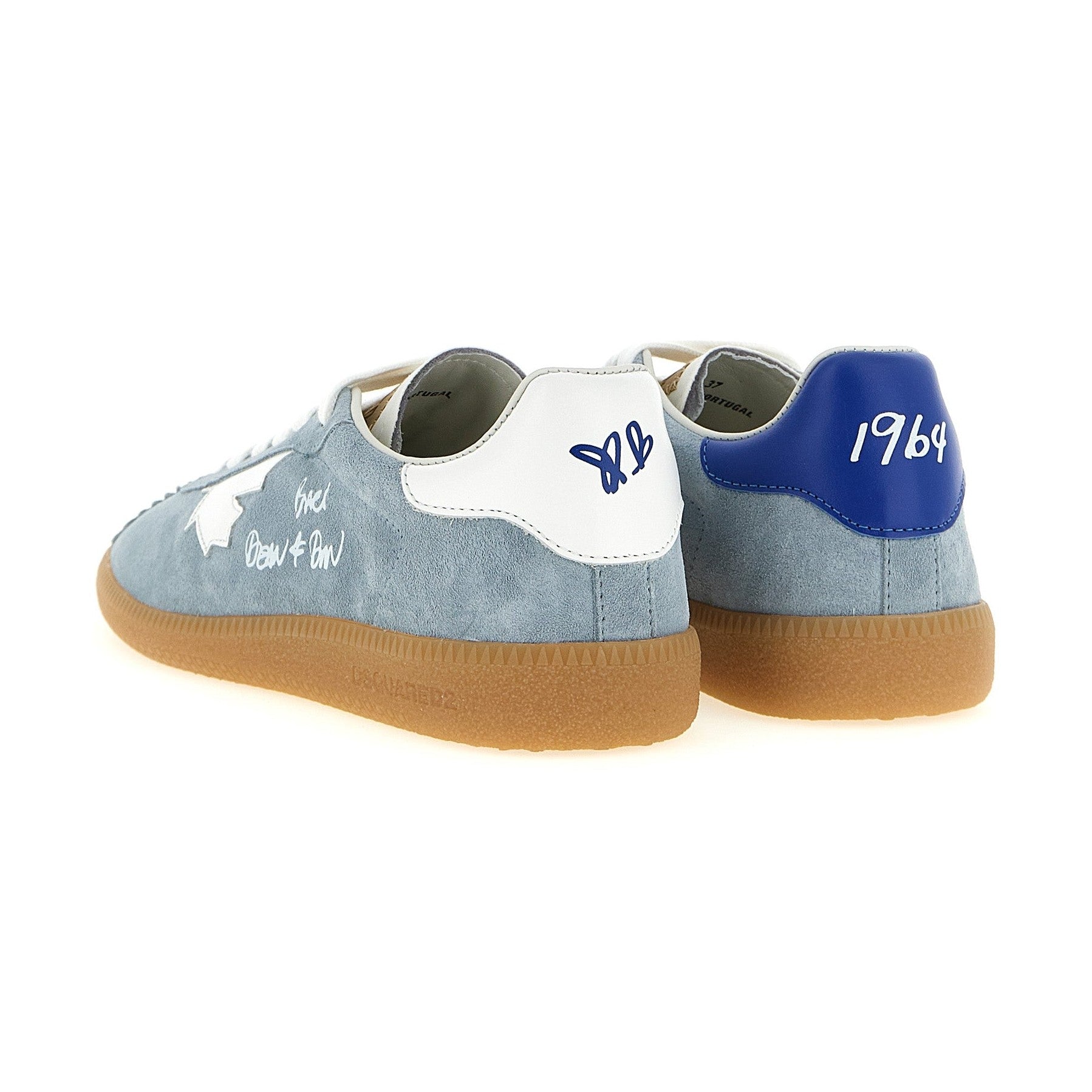 Dsquared² Blue Calfskin Low Top Sneakers