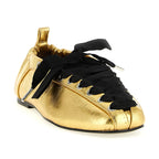 Ganni Gold Polyethylene Ballet Flats