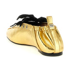 Ganni Gold Polyethylene Ballet Flats