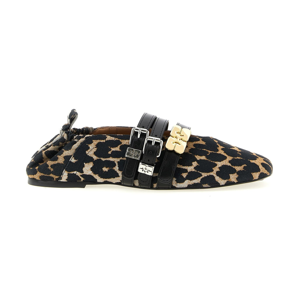 Ganni Multicolor Cotton Ballet Flats