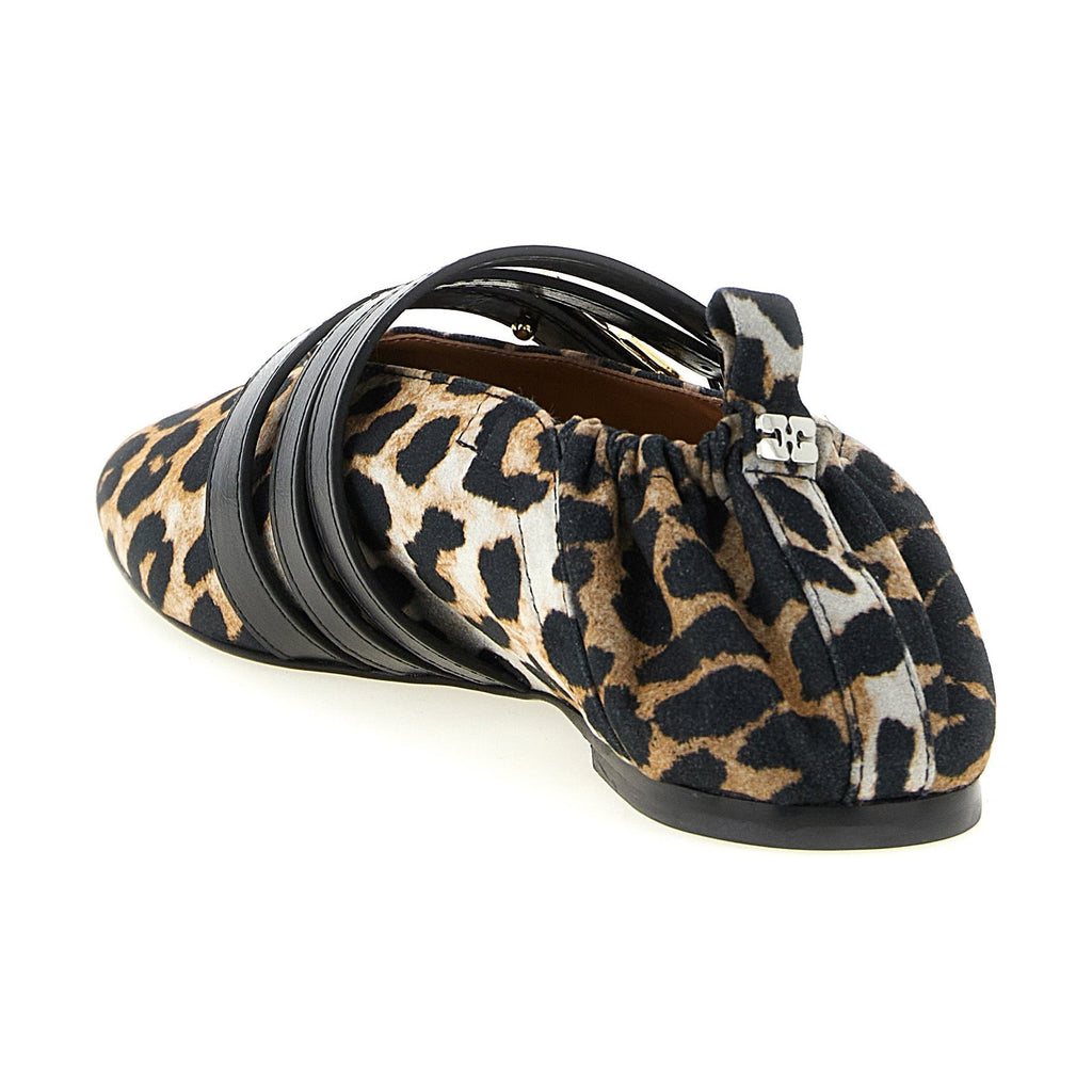Ganni Multicolor Cotton Ballet Flats