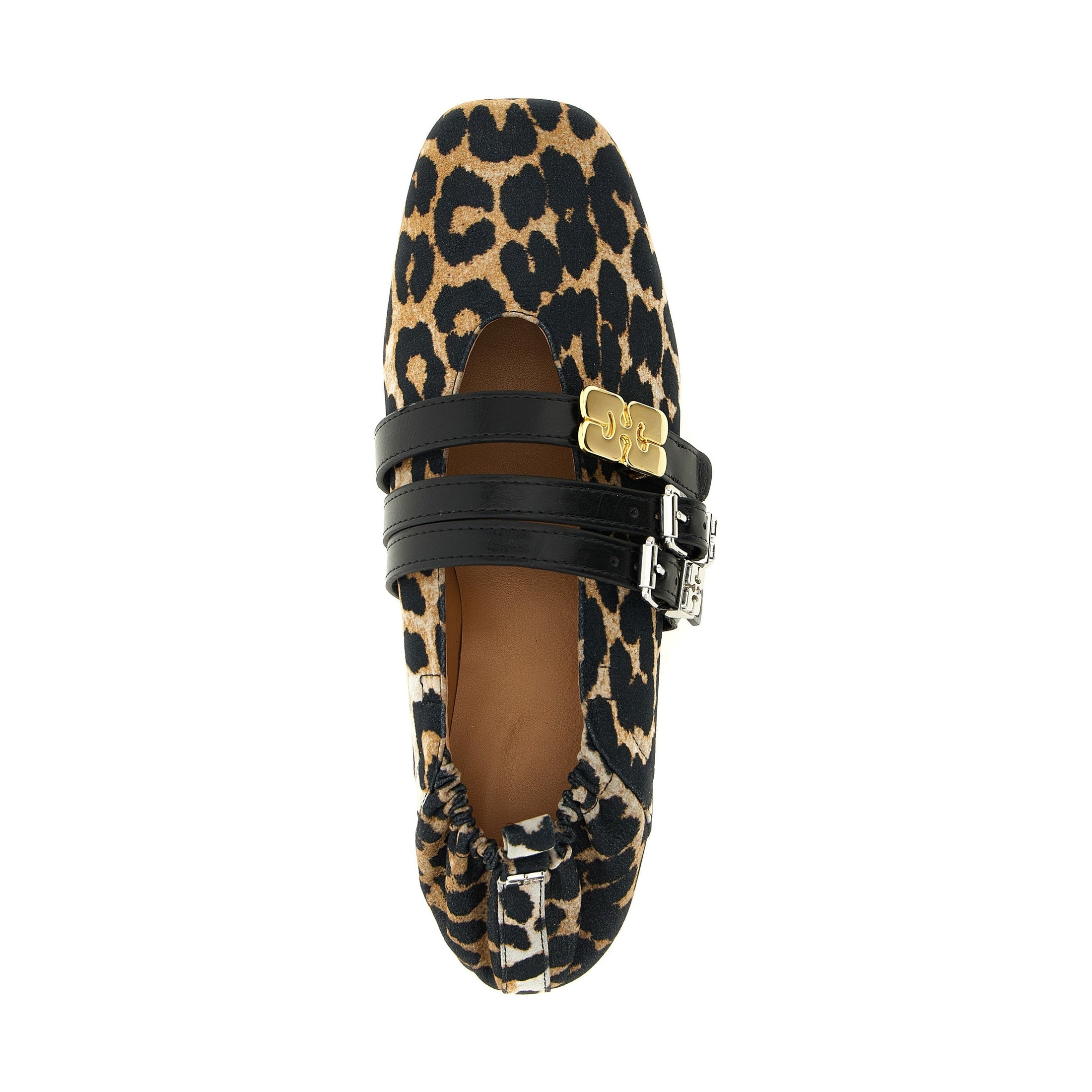 Ganni Multicolor Cotton Ballet Flats