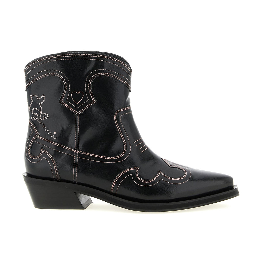 Ganni Black Polyethylene Chelsea Boots
