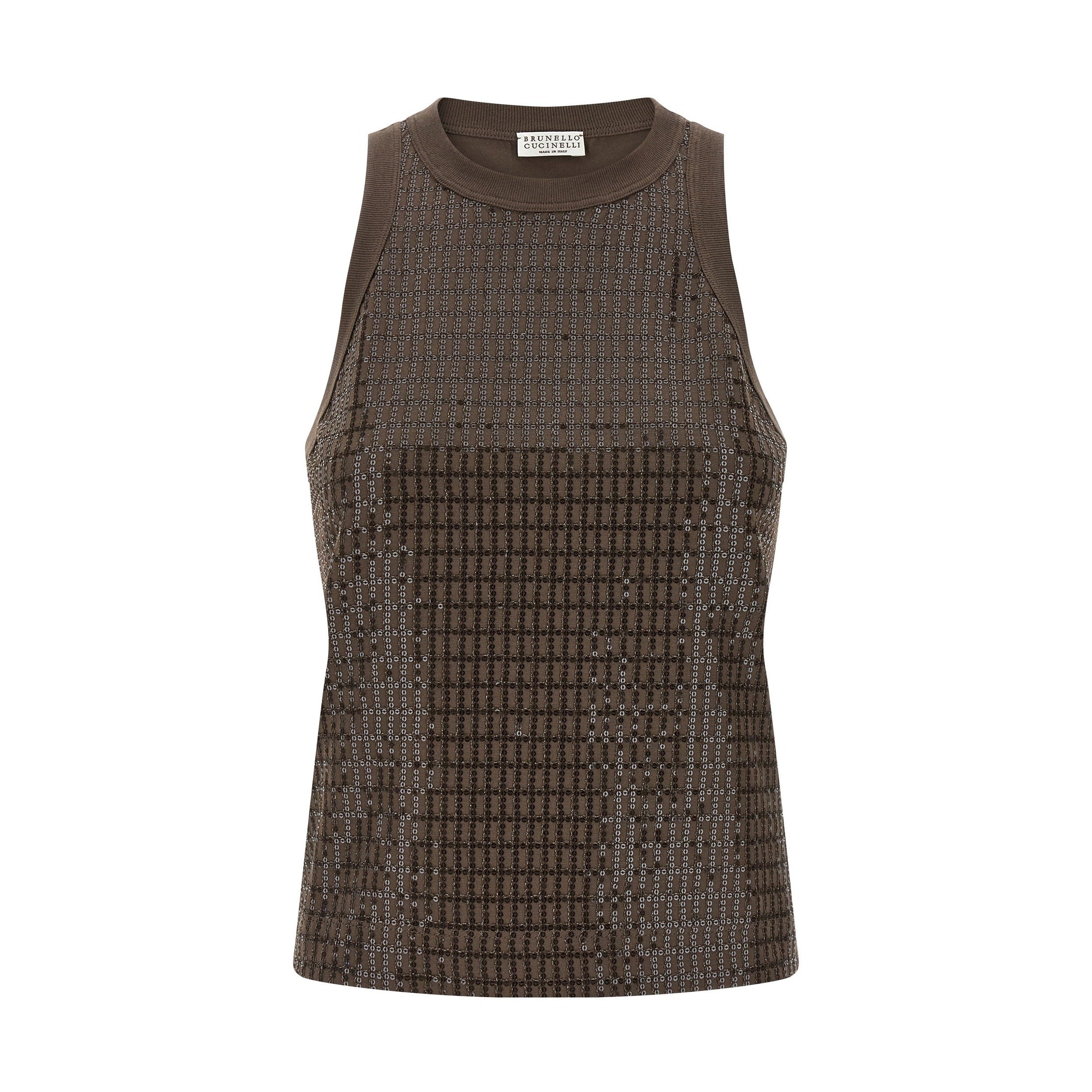 Brunello Cucinelli Brown Cotton Tank Tops