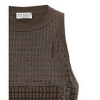 Brunello Cucinelli Brown Cotton Tank Tops