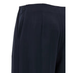 Max Mara Blue Silk Casual Pants