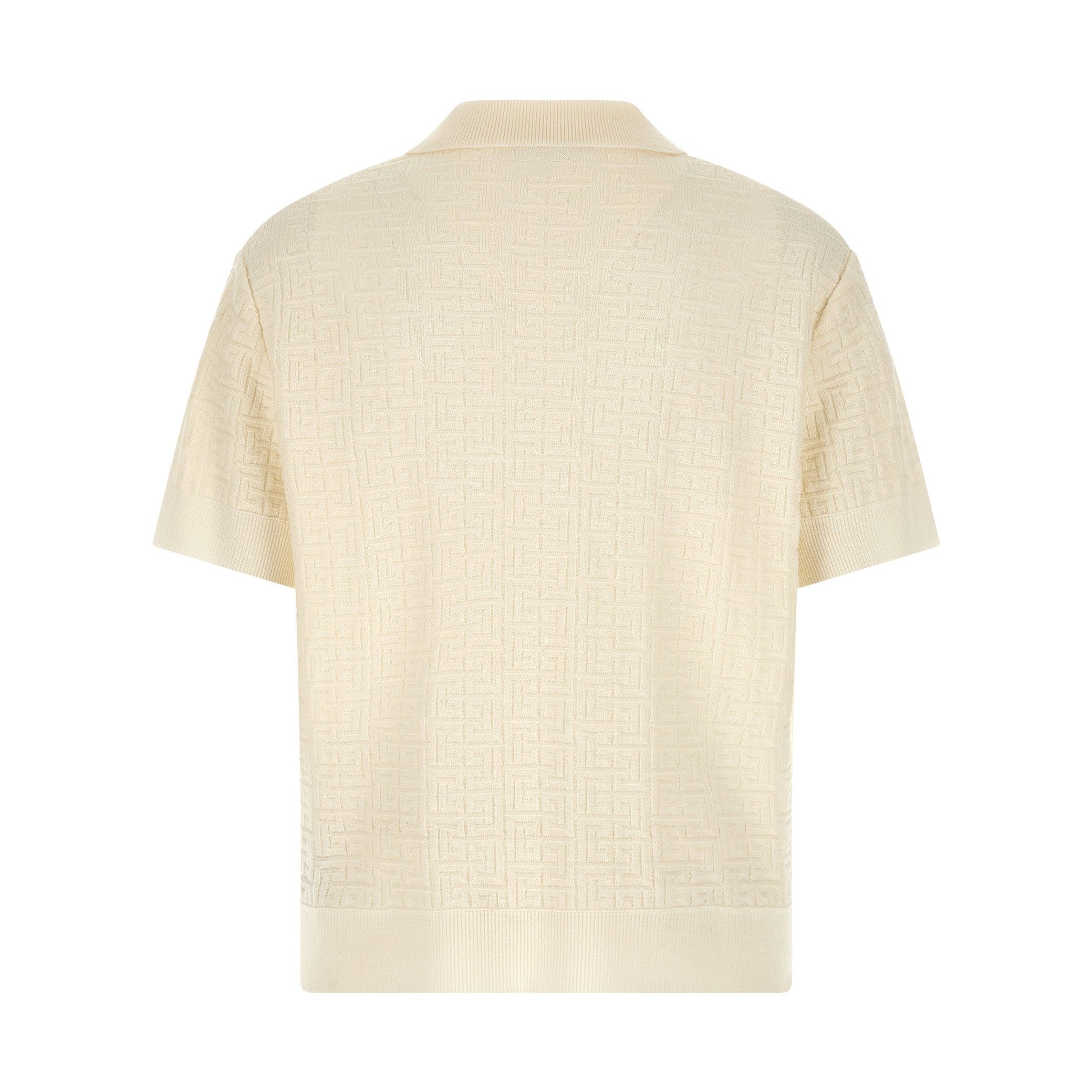 Balmain White Wool Polo Shirt
