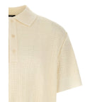 Balmain White Wool Polo Shirt