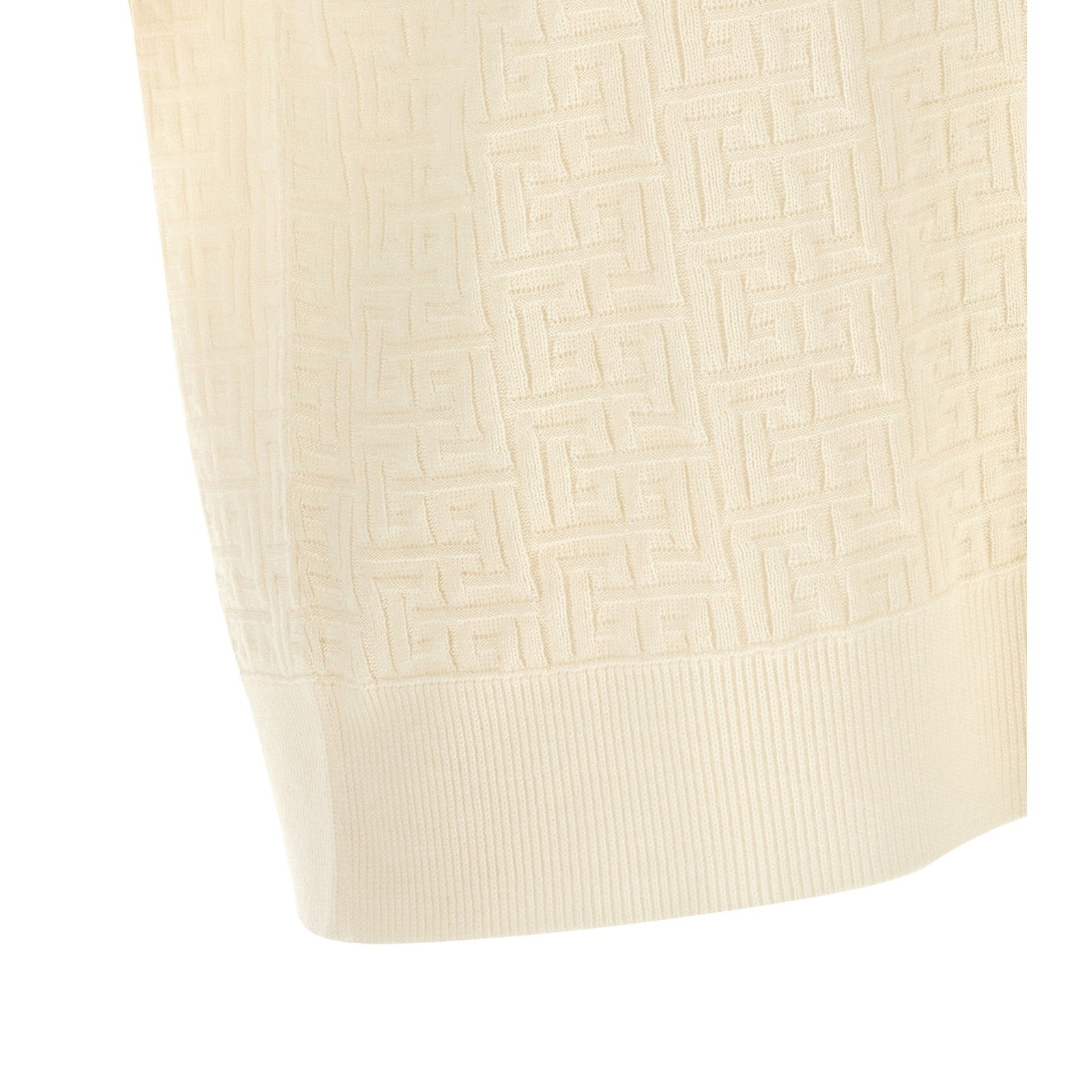 Balmain White Wool Polo Shirt