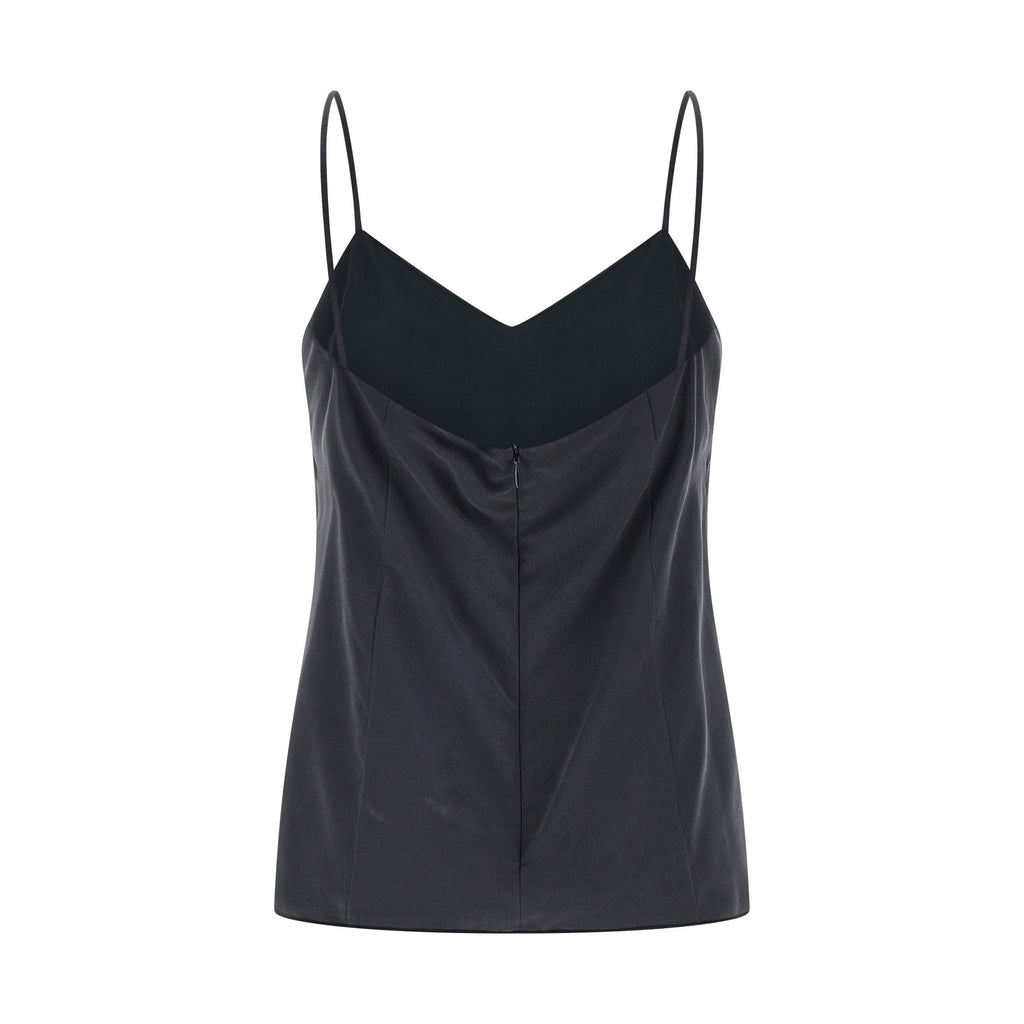 Max Mara Gray Silk Sleeveles T-Shirt