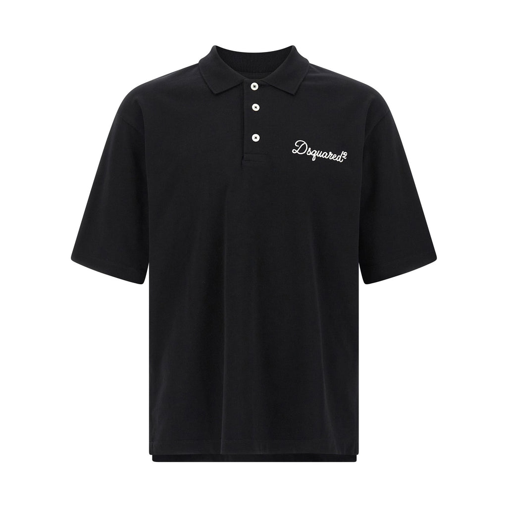 Dsquared² Black Cotton Polo Shirt