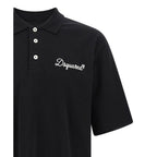 Dsquared² Black Cotton Polo Shirt