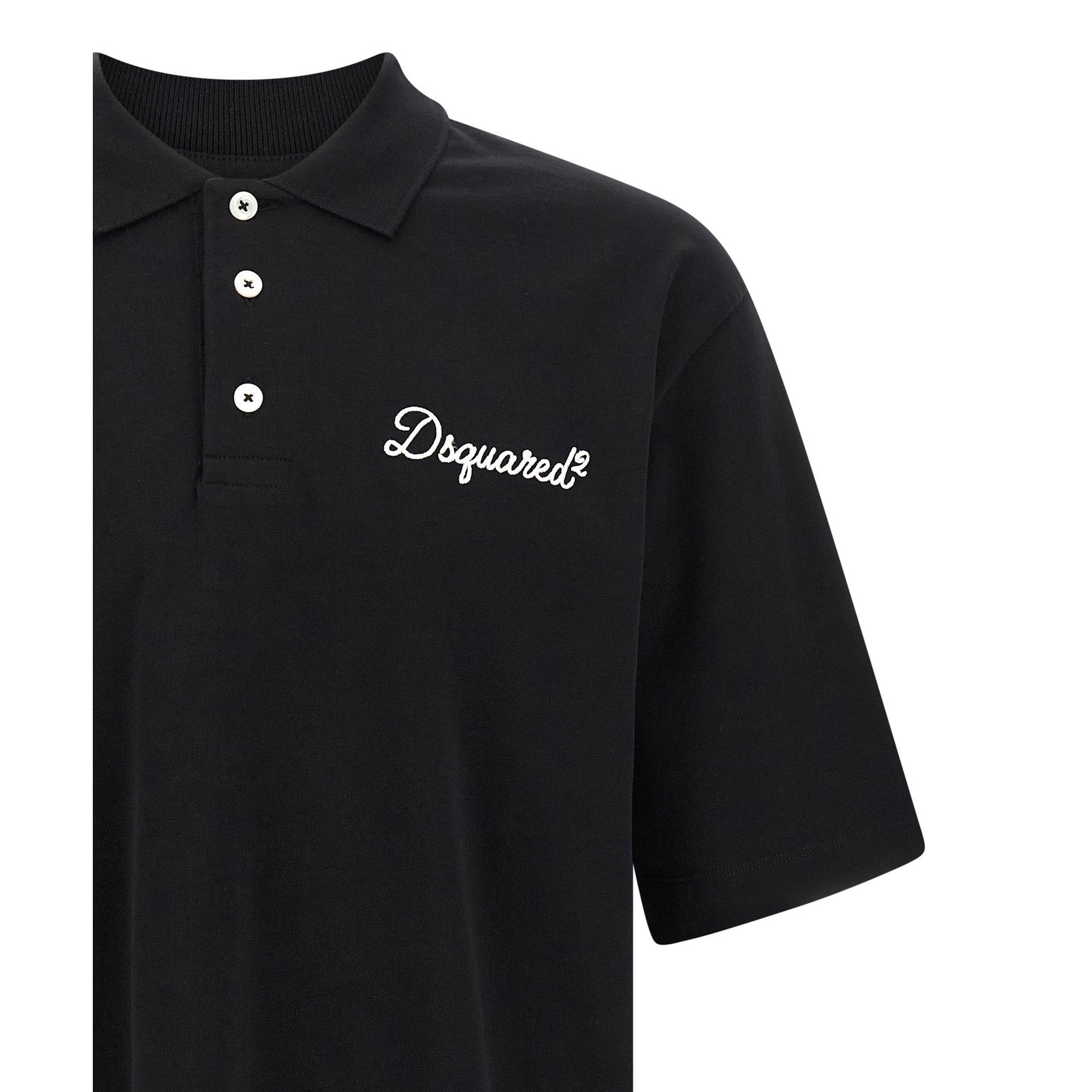 Dsquared² Black Cotton Polo Shirt