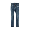 Dsquared² Blue Cotton Straight-Leg Jeans