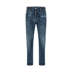 Dsquared² Blue Cotton Straight-Leg Jeans