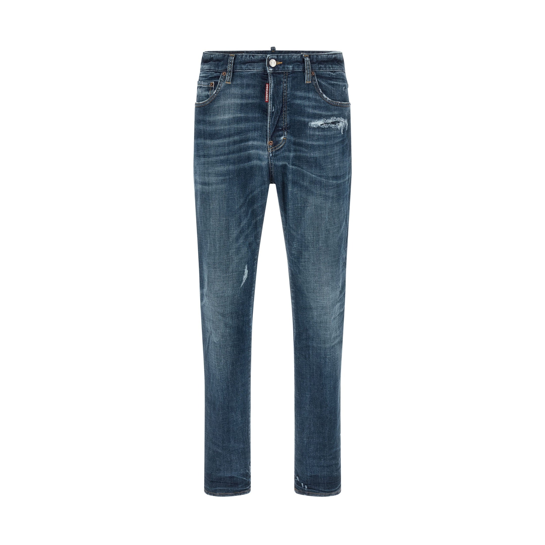 Dsquared² Blue Cotton Straight-Leg Jeans