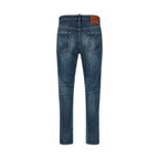 Dsquared² Blue Cotton Straight-Leg Jeans