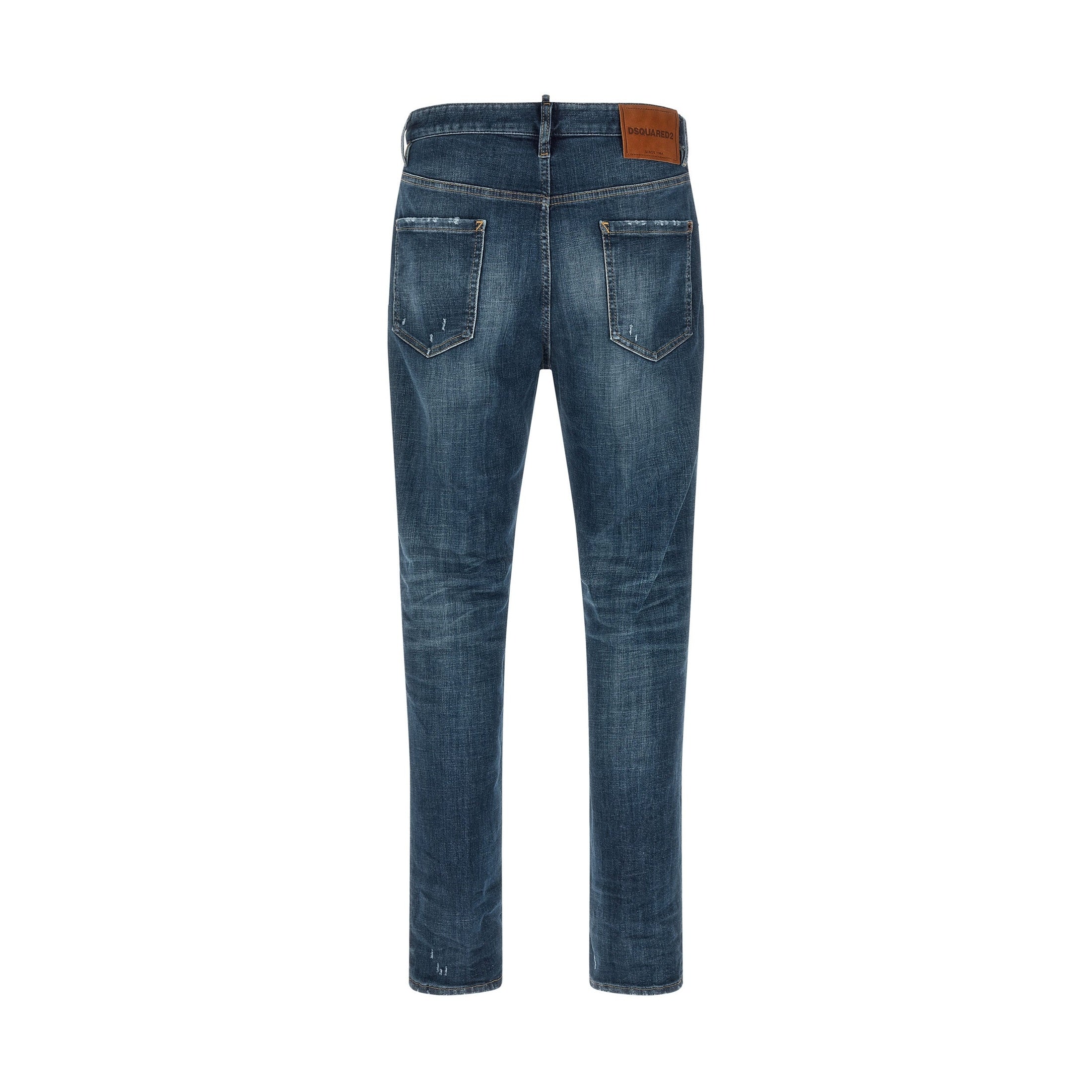 Dsquared² Blue Cotton Straight-Leg Jeans