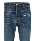 Dsquared² Blue Cotton Straight-Leg Jeans