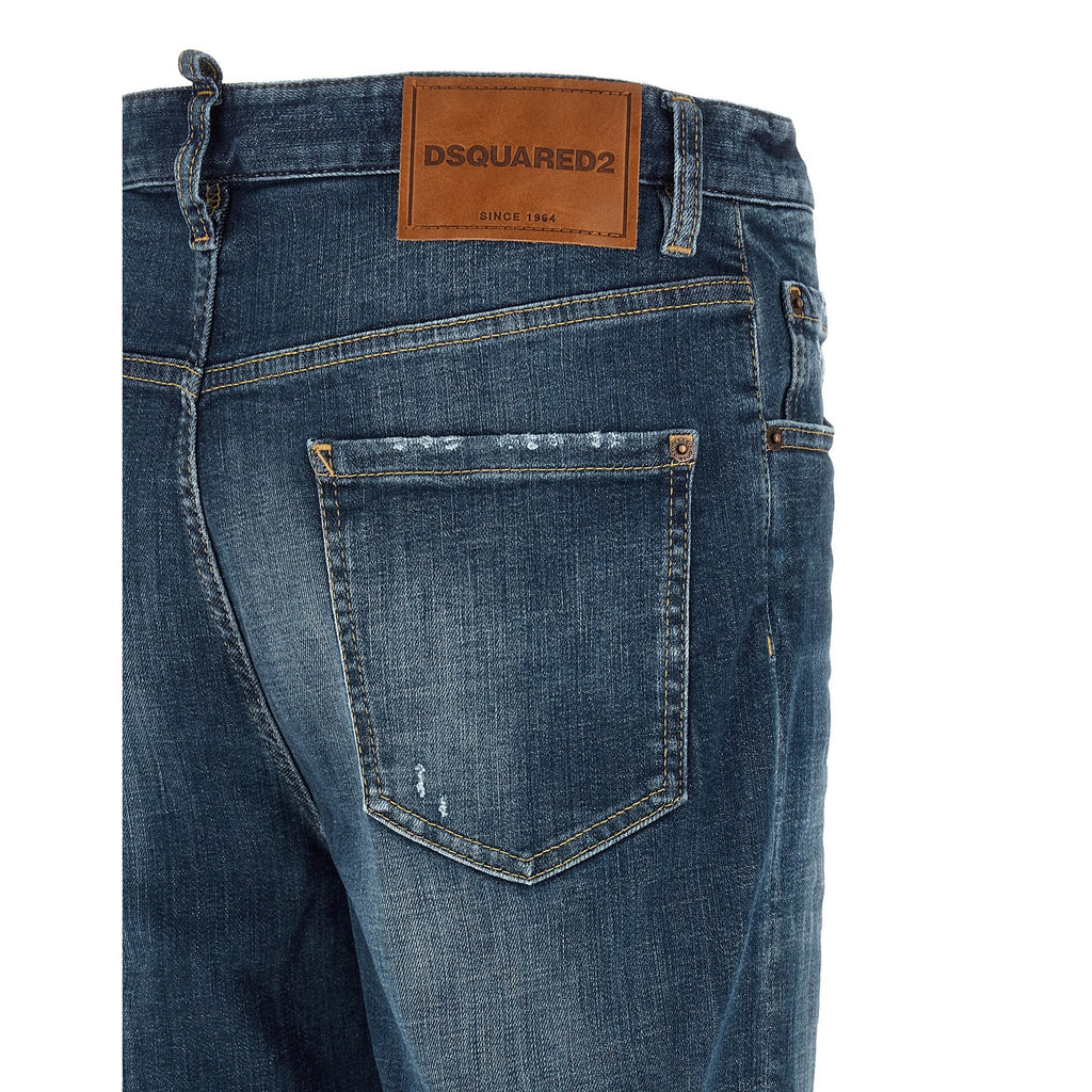 Dsquared² Blue Cotton Straight-Leg Jeans