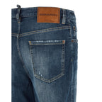 Dsquared² Blue Cotton Straight-Leg Jeans