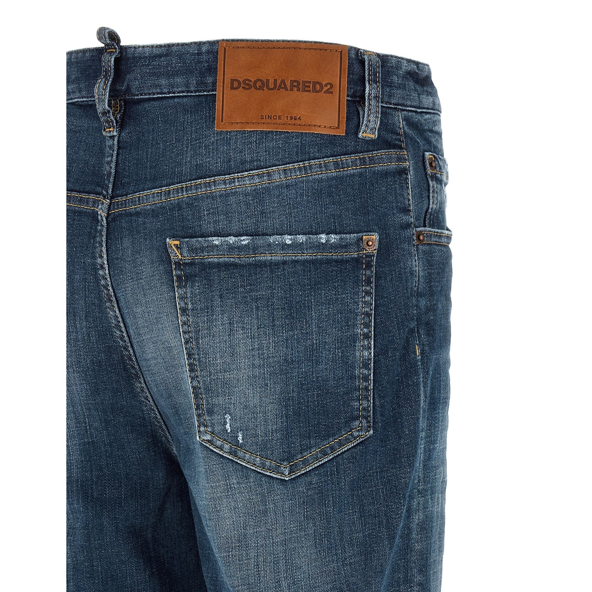 Dsquared² Blue Cotton Straight-Leg Jeans