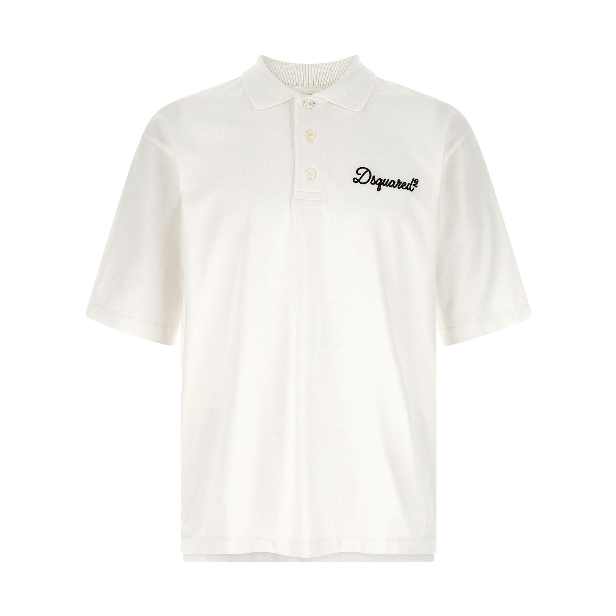 Dsquared² White Cotton Polo Shirt