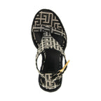 Balmain Black Polyester Wedge Sandals