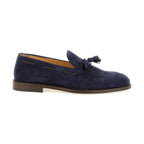 Brunello Cucinelli Blue Calfskin Slip-On Loafers