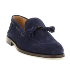 Brunello Cucinelli Blue Calfskin Slip-On Loafers