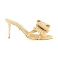 MACH & MACH Beige Raffia Stiletto Heel Sandals