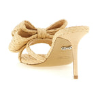 MACH & MACH Beige Raffia Stiletto Heel Sandals