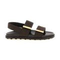 Tod's Brown Calfskin Flat Sandals