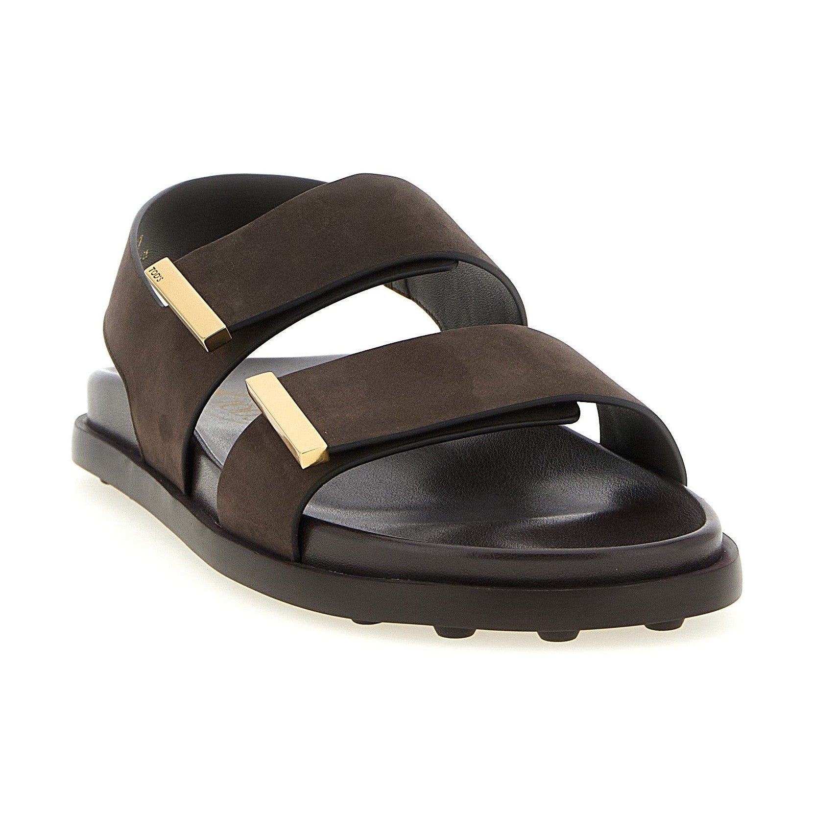 Tod's Brown Calfskin Flat Sandals