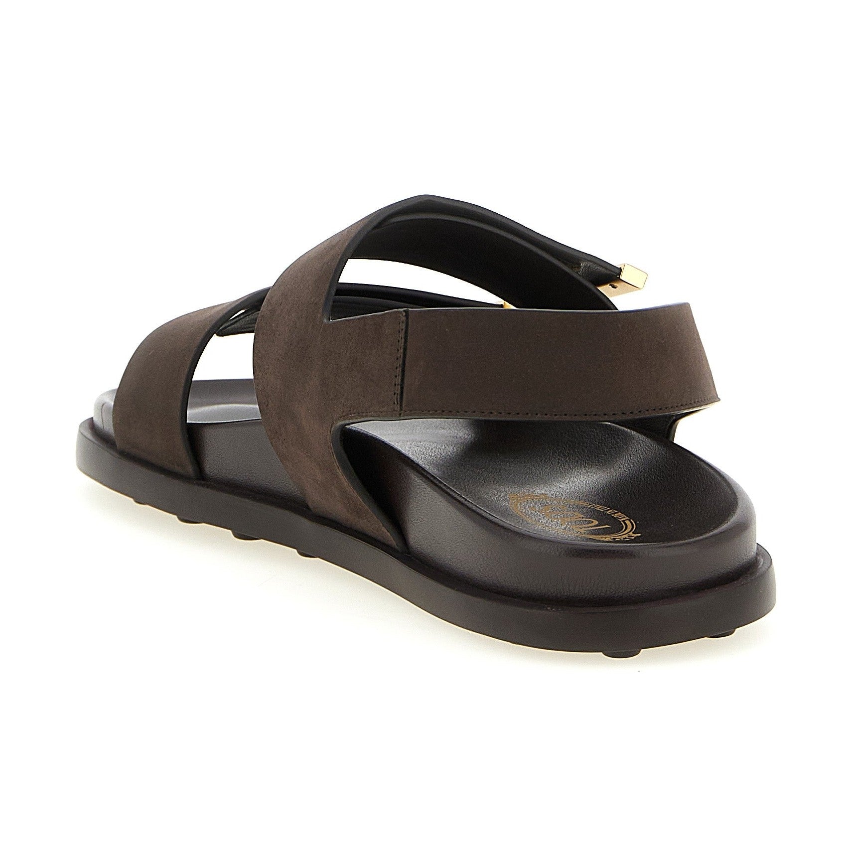 Tod's Brown Calfskin Flat Sandals