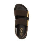 Tod's Brown Calfskin Flat Sandals