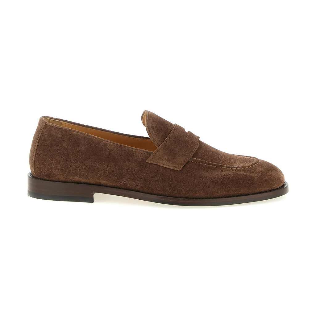 Brunello Cucinelli Brown Calfskin Slip-On Loafers