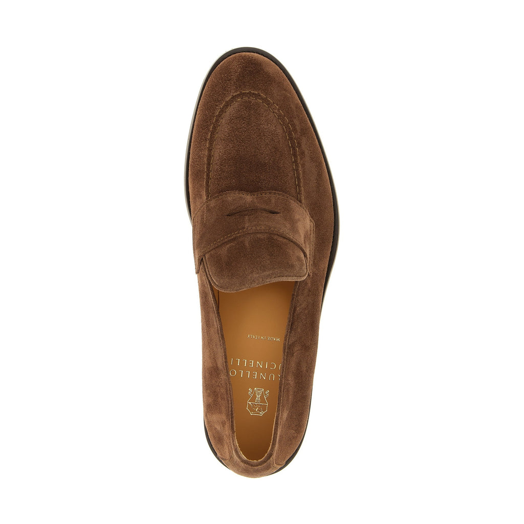 Brunello Cucinelli Brown Calfskin Slip-On Loafers