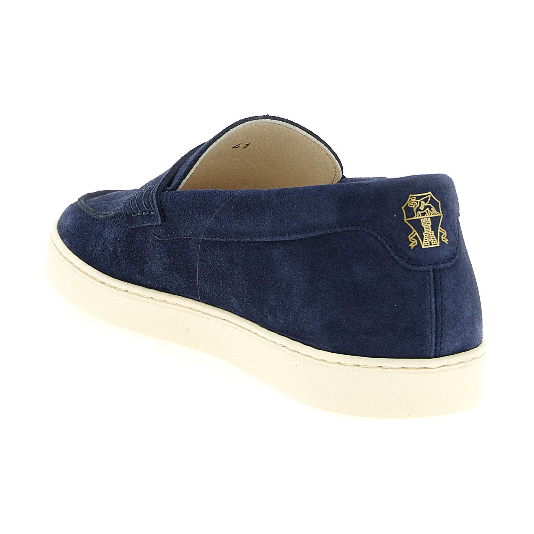 Brunello Cucinelli Blue Calfskin Slip-On Loafers