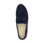 Brunello Cucinelli Blue Calfskin Slip-On Loafers