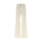 Brunello Cucinelli White Cotton Relaxed Fit Jeans