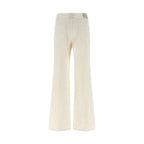 Brunello Cucinelli White Cotton Relaxed Fit Jeans