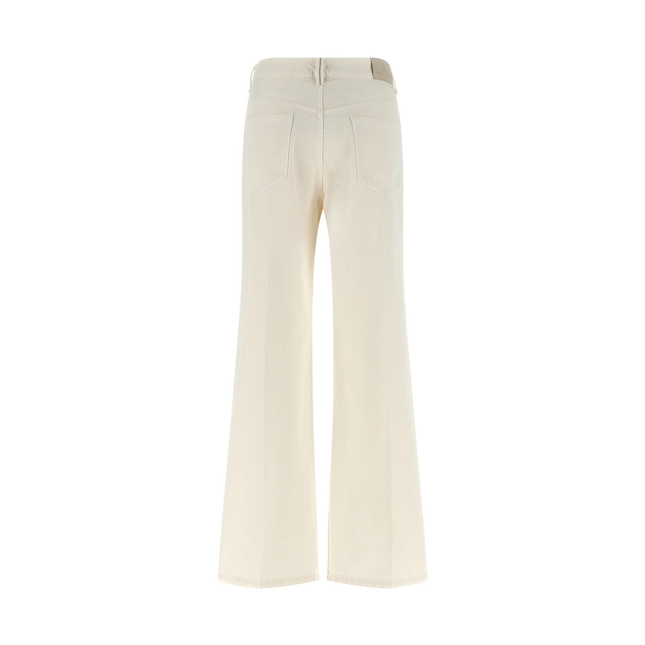 Brunello Cucinelli White Cotton Relaxed Fit Jeans