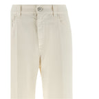 Brunello Cucinelli White Cotton Relaxed Fit Jeans