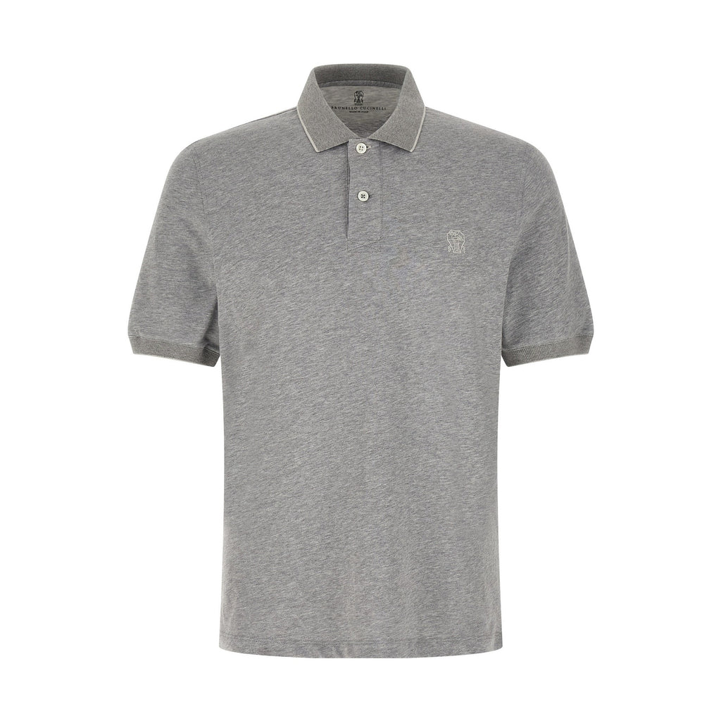 Brunello Cucinelli Gray Cotton Polo Shirt