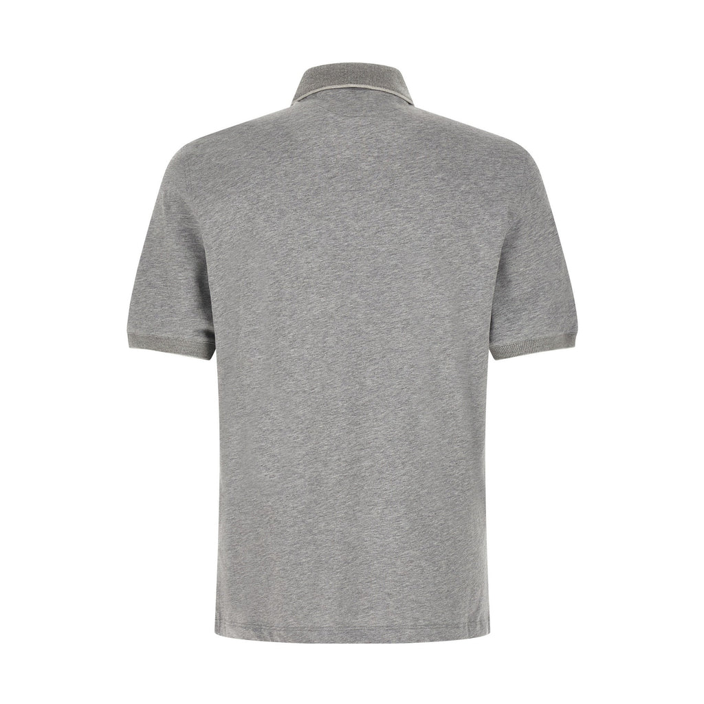 Brunello Cucinelli Gray Cotton Polo Shirt