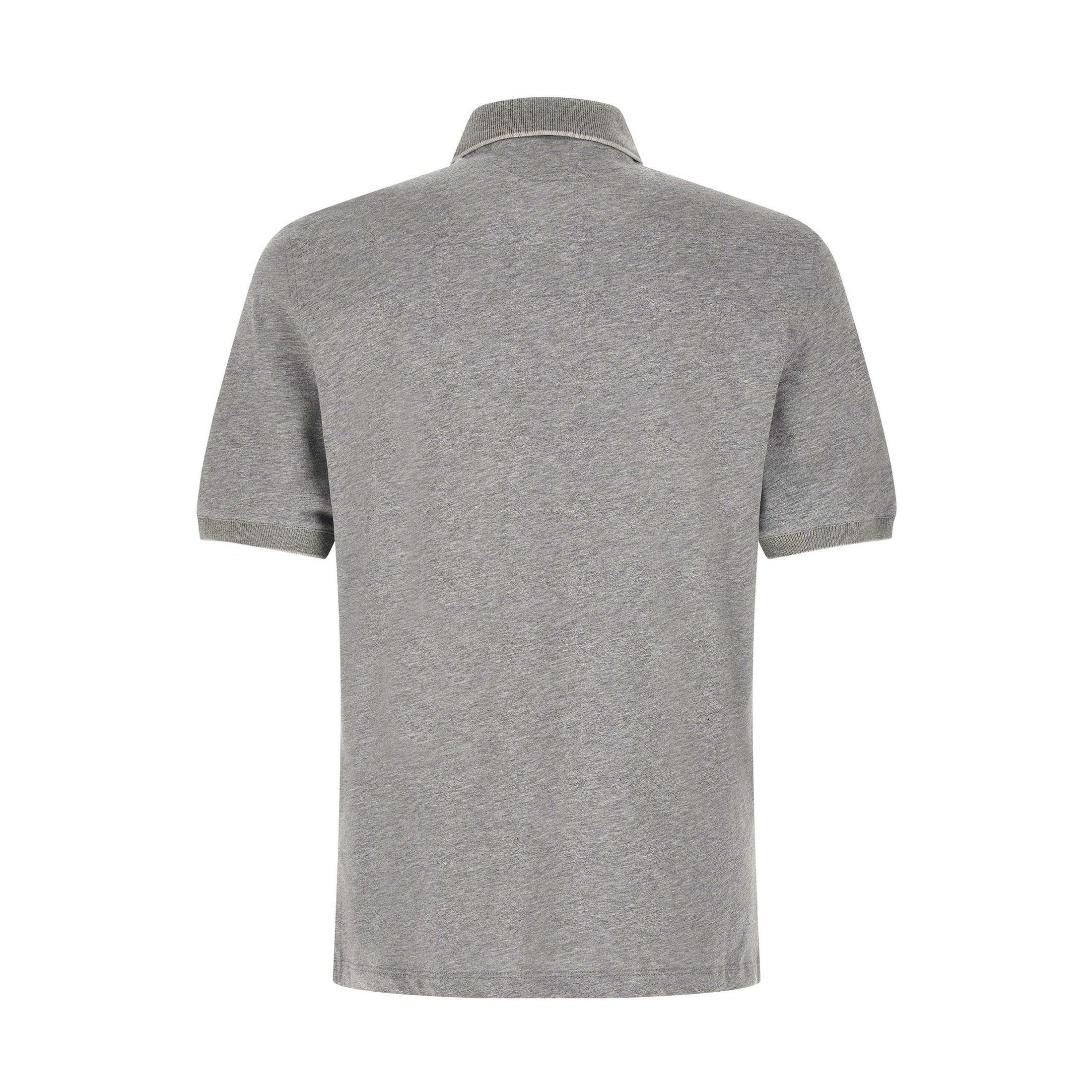 Brunello Cucinelli Gray Cotton Polo Shirt