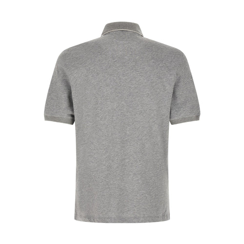 Brunello Cucinelli Gray Cotton Polo Shirt