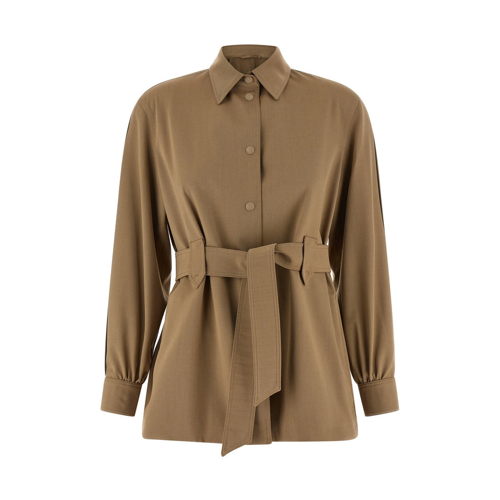 Max Mara Beige Virgin Wool Blouse